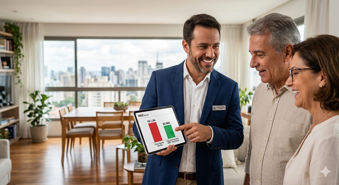 Corretor apresentando dados MISP para clientes