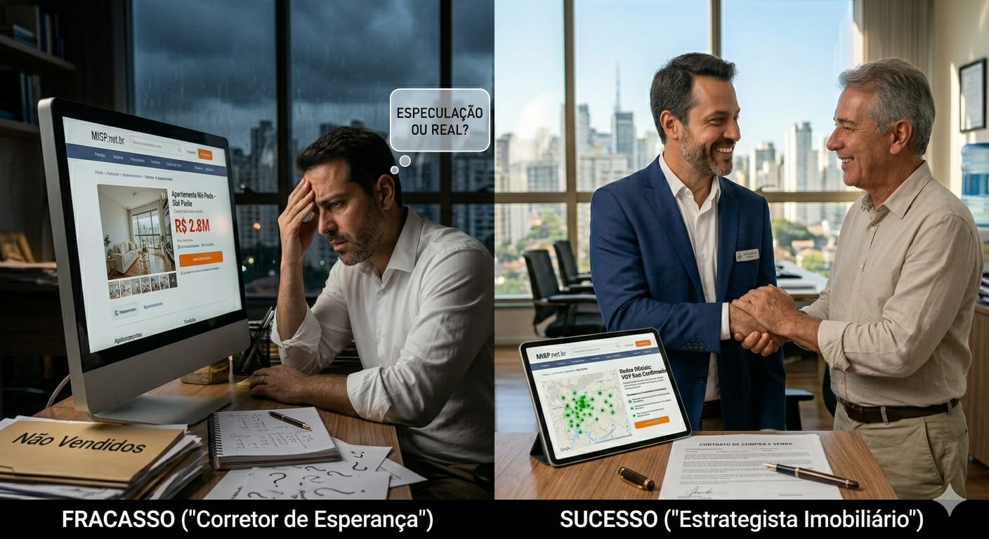 Fracasso do Corretor de Esperança vs. Sucesso do Estrategista Imobiliário